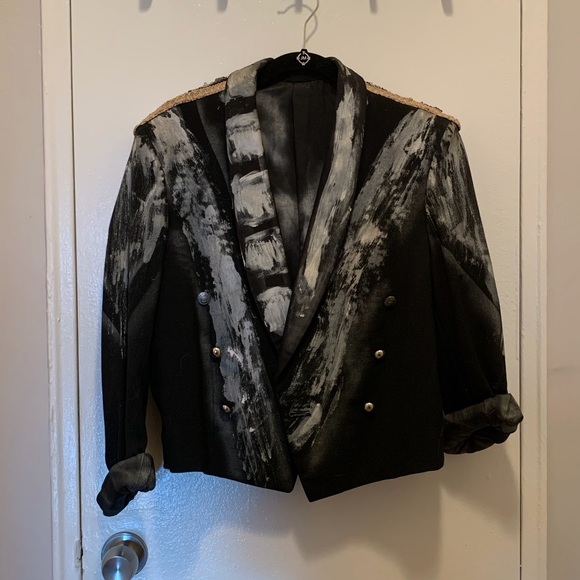 Signed Hand-Painted Tuxedo Jacket - Picture 2 of 10